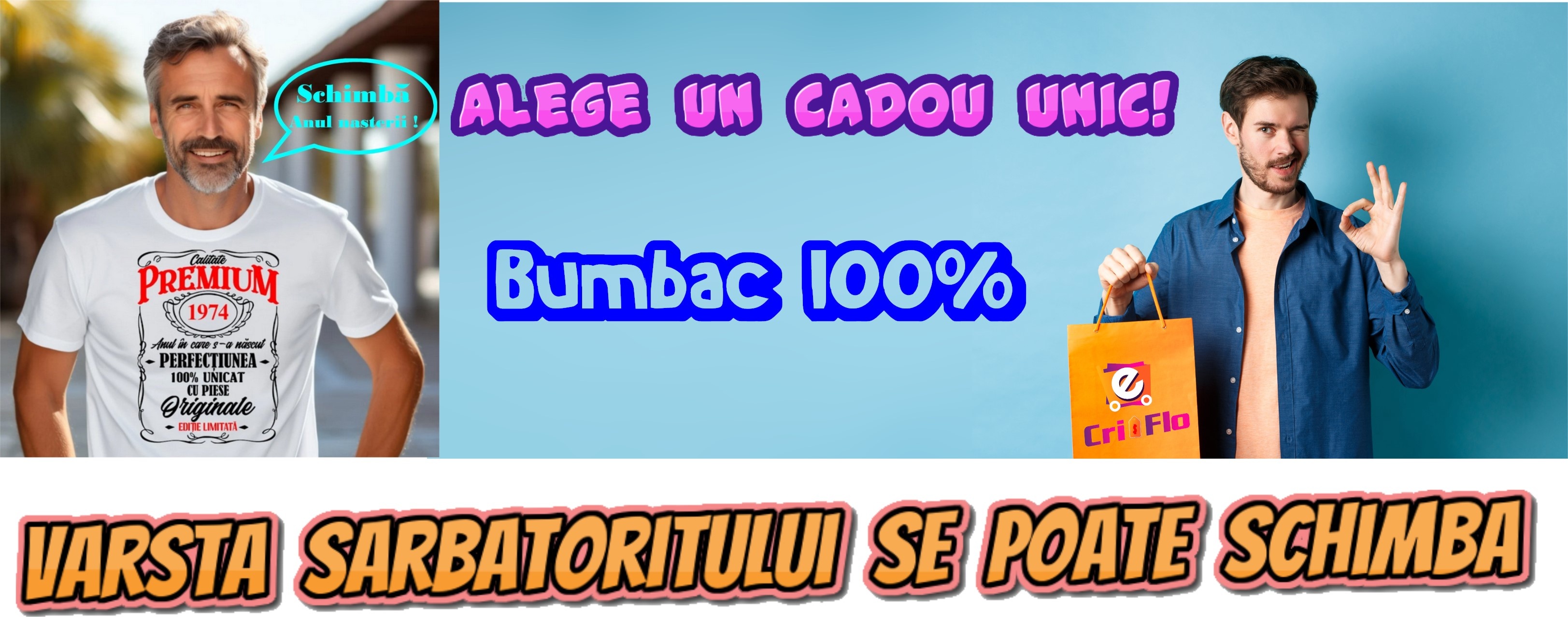Prezentarea tricoului cadou aniversar cu anul nasterii al sarbatoritului